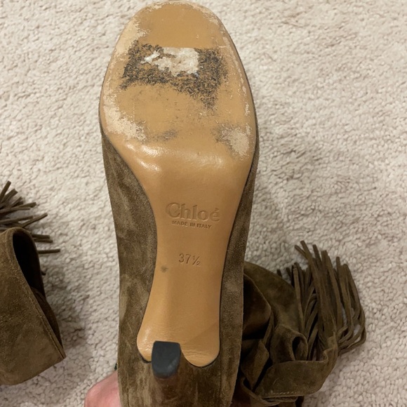 Chloe Suede Tie Boots US 7.5 - Picture 3 of 6